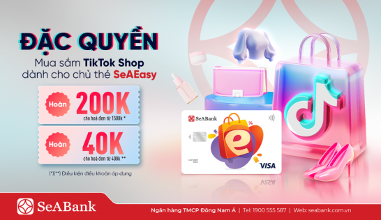 ƯU ĐÃI TẠI TIKTOK SHOP DÀNH CHO CHỦ THẺ SEAEASY